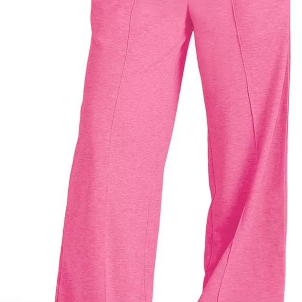 Women's Pink Wide Leg Drawstring Pants - Picture 3 of 12